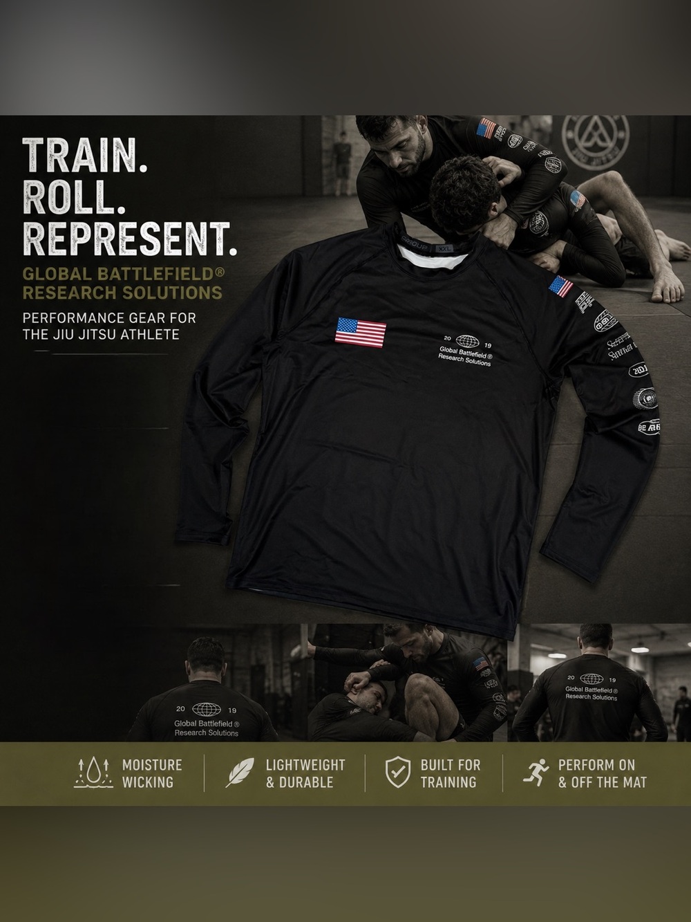GBRS BJJ Rashguard Black XXL